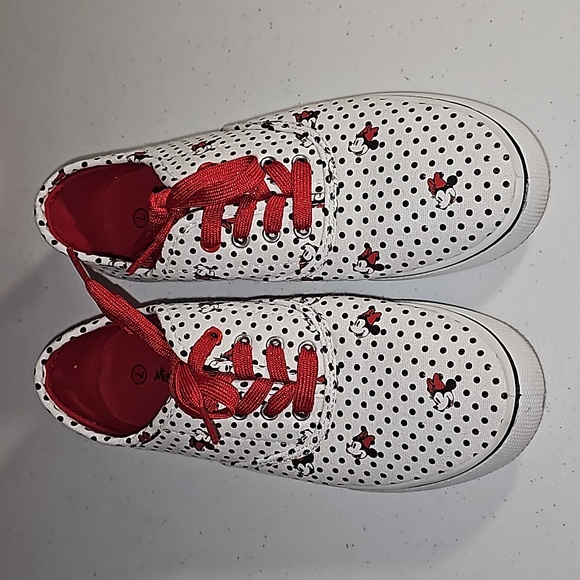 Minnie Mouse Lovers Lot polka dot sneakers size 7, bag& red glitter slippers EUC - Picture 5 of 16